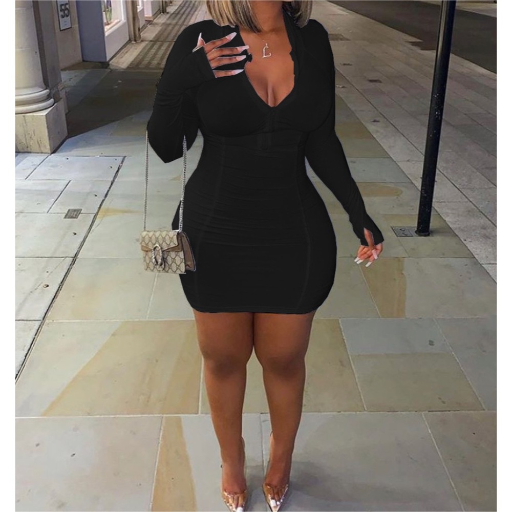 Zip tight mini dress